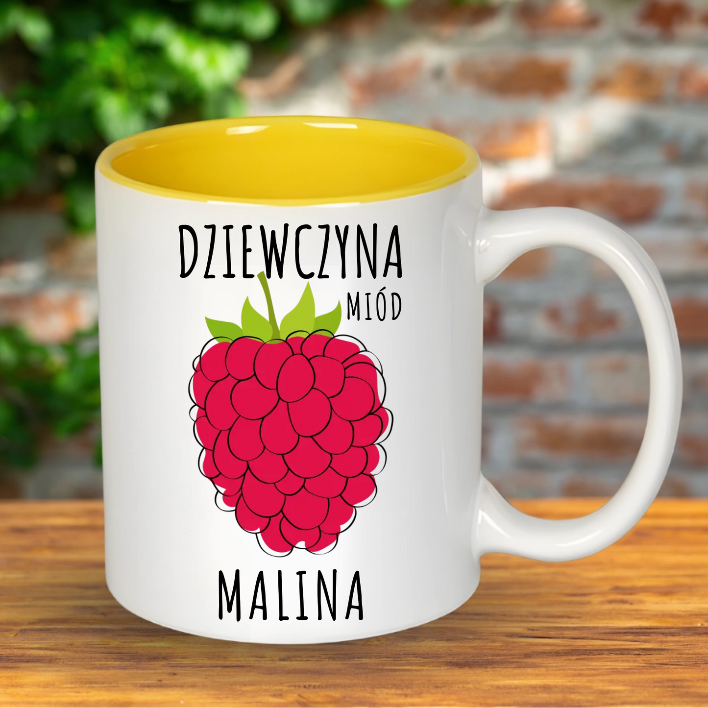 Kubek z napisem Dziewczyna Miód Malina Prezent