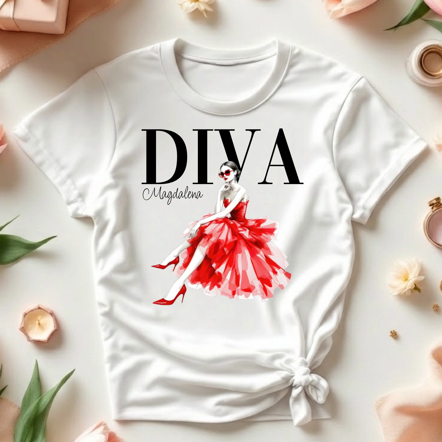 Koszulka DIVA + imię różne wzory i kolory