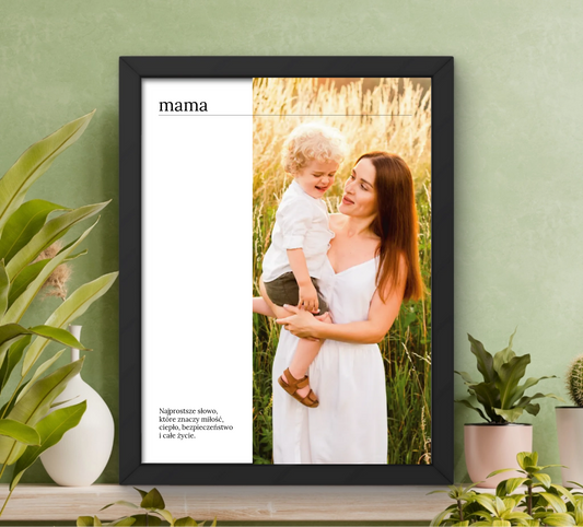 Pamiątkowy plakat ze zdjęciem dla Mamy - Edytowalny prezent na Dzień Mamy