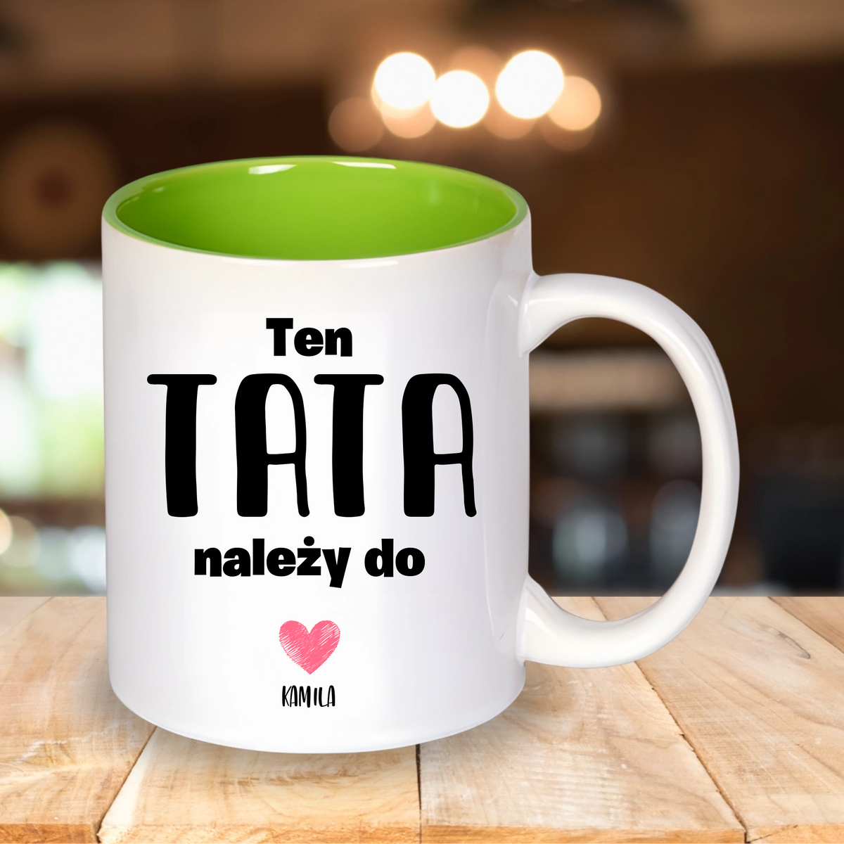 Personalizowany kubek Ten Tata należy do... z imieniem dziecka