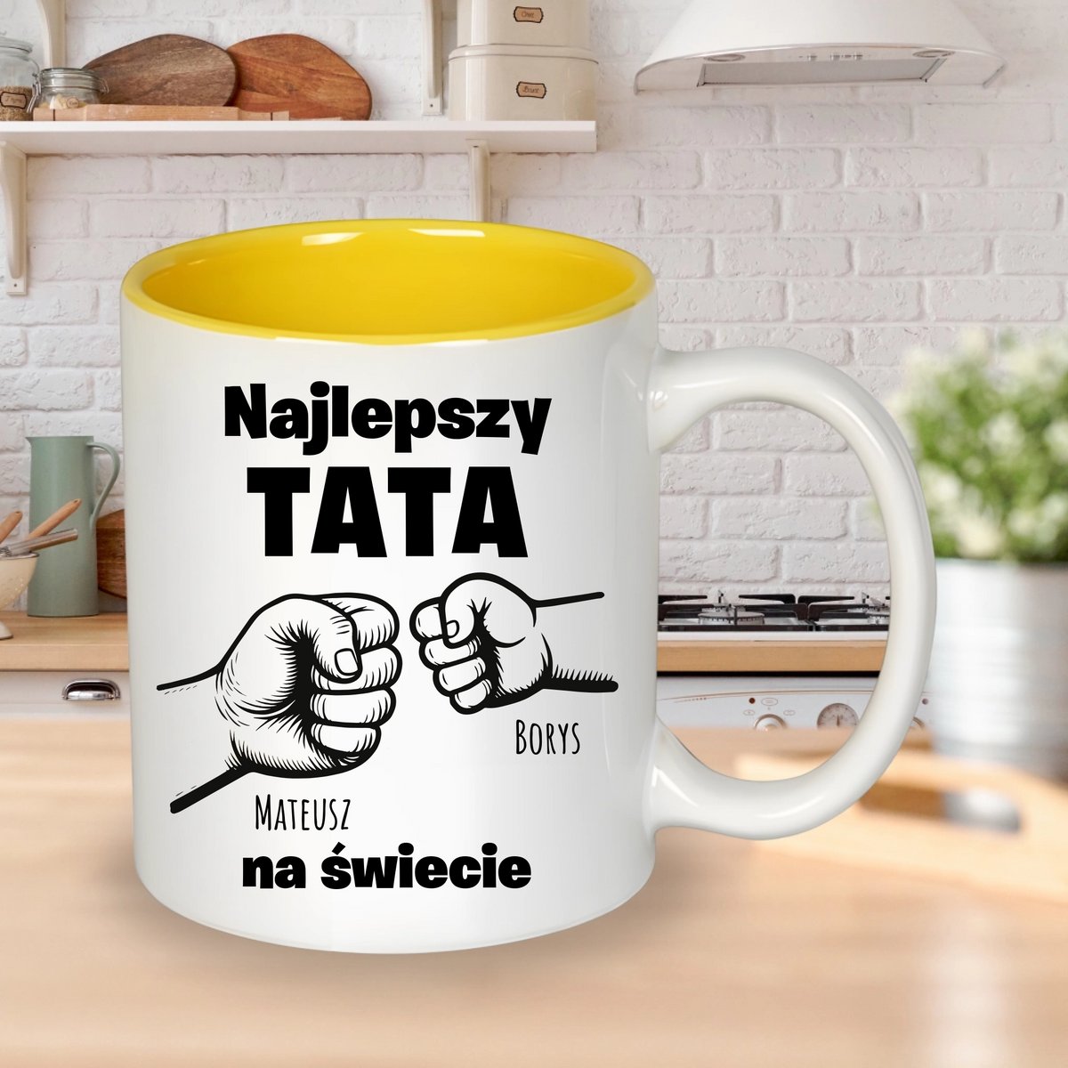 Personalizowany kubek Najlepszy Tata na świecie z imionami dzieci