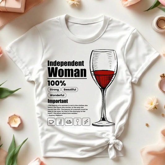 Koszulka Inddependent Woman z personalizowanymi napisami