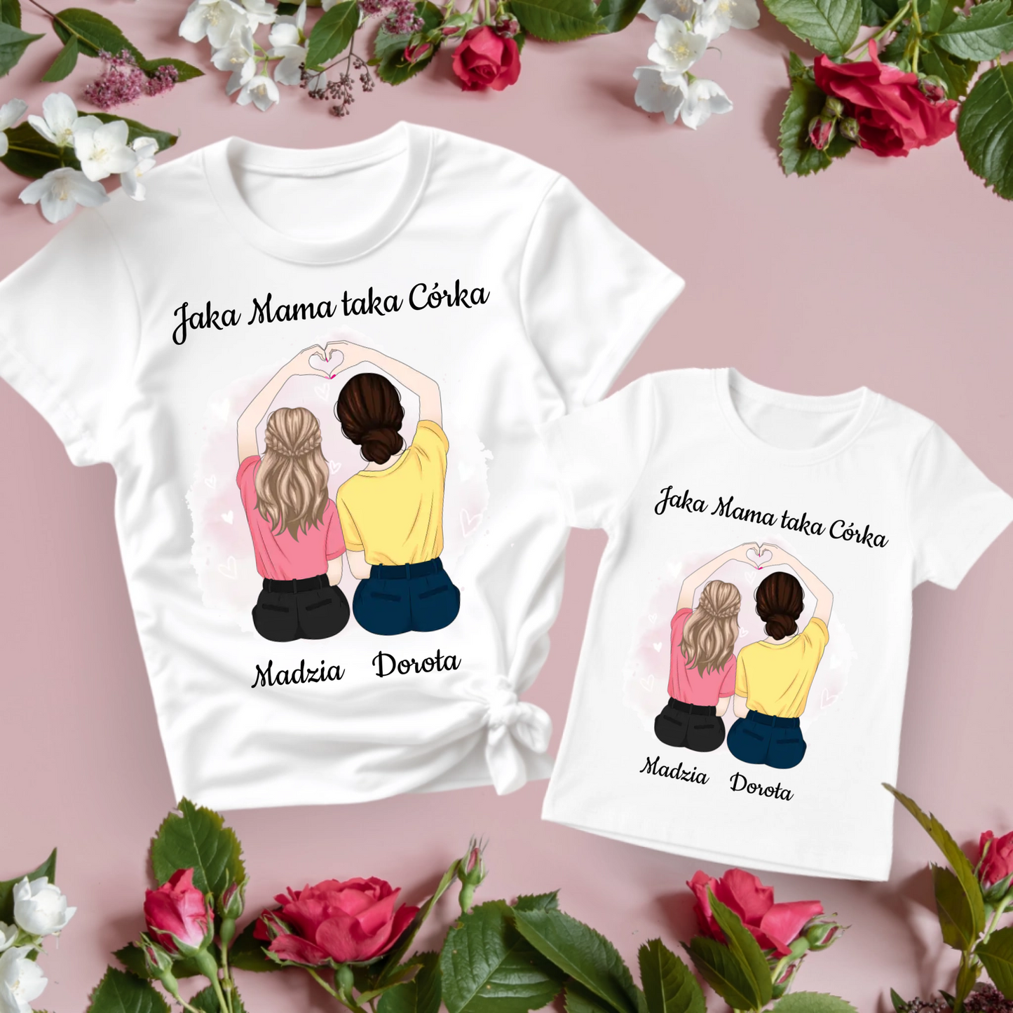 Zestaw koszulek "Jaka Mama taka Córka" PERSONALIZOWANE