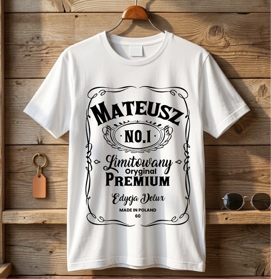 Koszulka z motywem Jack Daniel's Personalizowana Biała