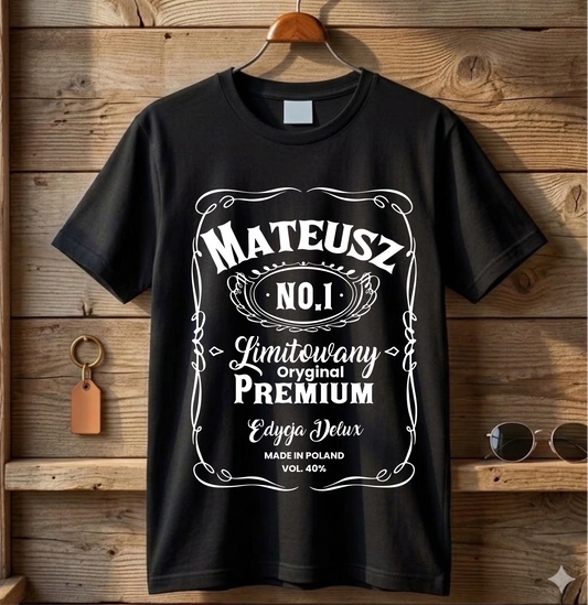 Koszulka z motywem Jack Daniel's Personalizowana Czarna