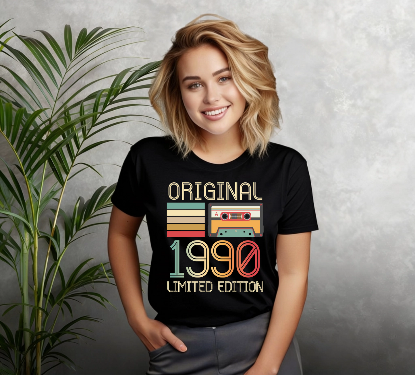 Koszulka urodzinowa KASETA Limited Edition personalizowana wpisz ROK czarna