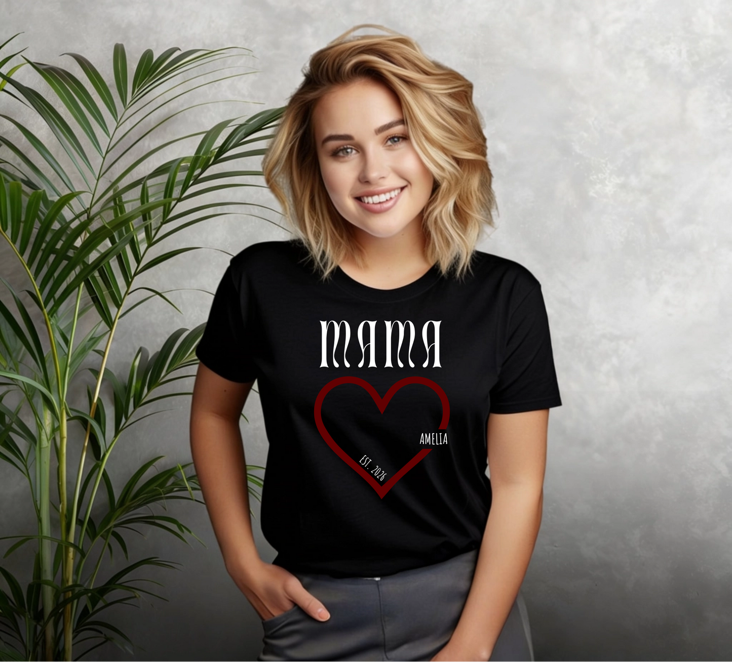 Koszulka na Dzień Mamy Serce + imiona PERSONALIZOWANA
