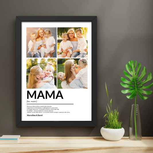 Personalizowany kolaż zdjęć dla Mamy - Plakat lub Obraz w ramie na prezent