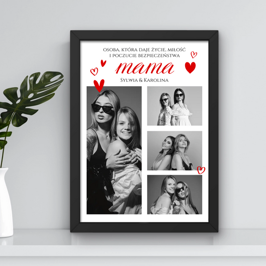 Obraz ze zdjęć na prezent dla mamy - Personalizowany kolaż (Plakat / Ramka)