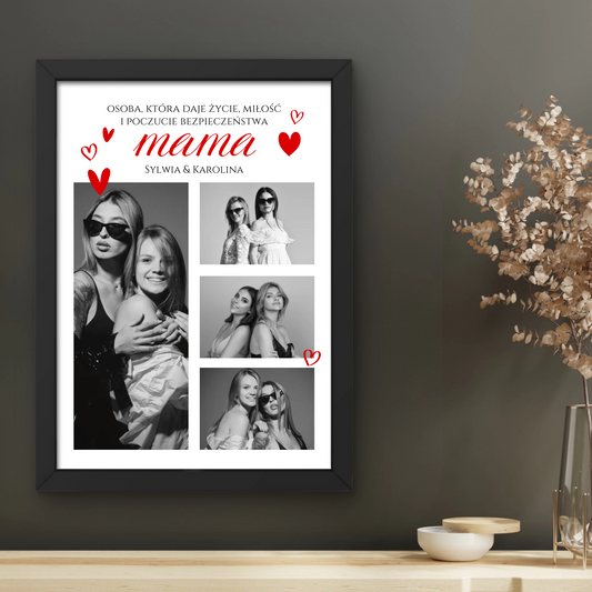 Obraz ze zdjęć na prezent dla mamy - Personalizowany kolaż (Plakat / Ramka)