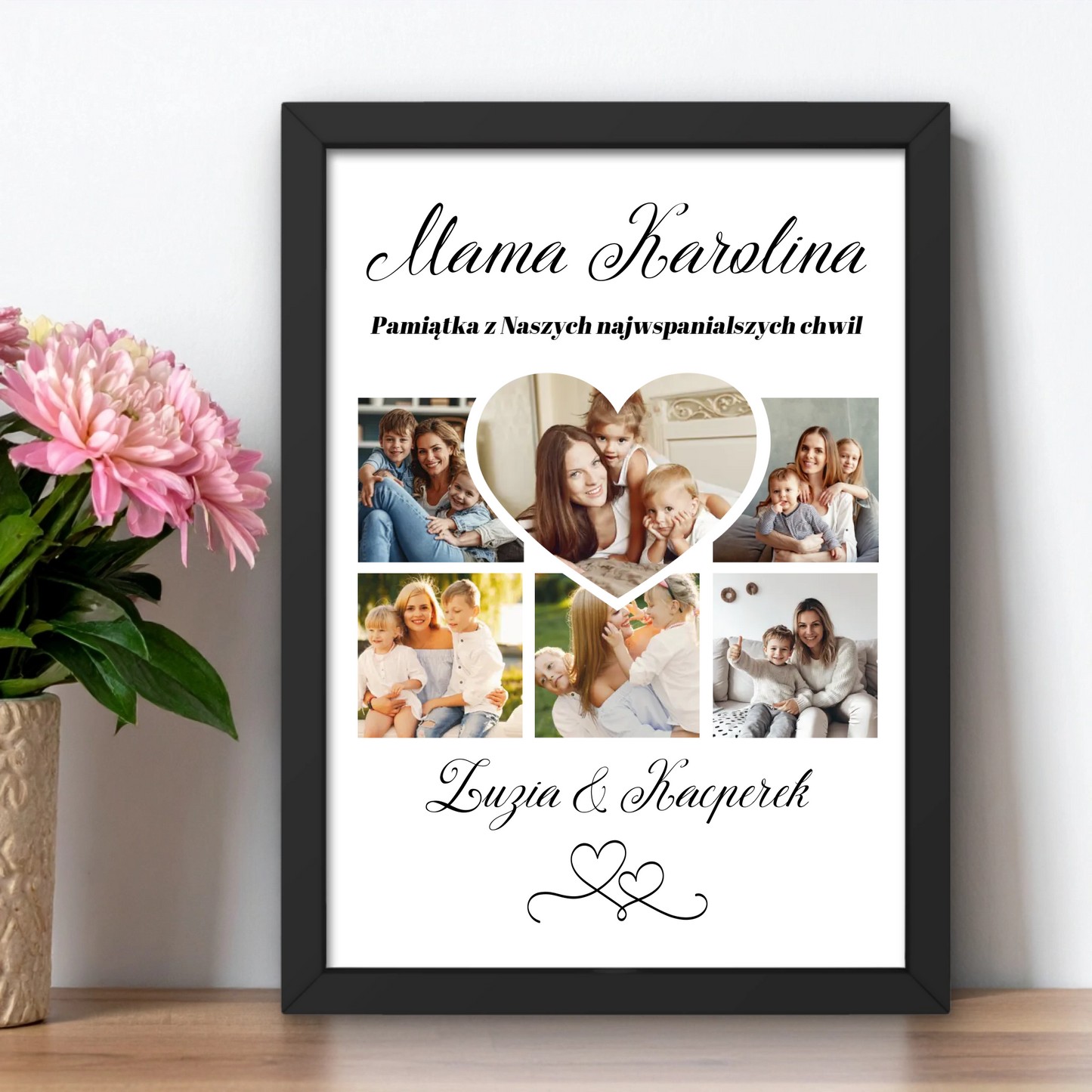 Personalizowana pamiątka od serca - Plakat ze zdjęciami na Dzień Mamy