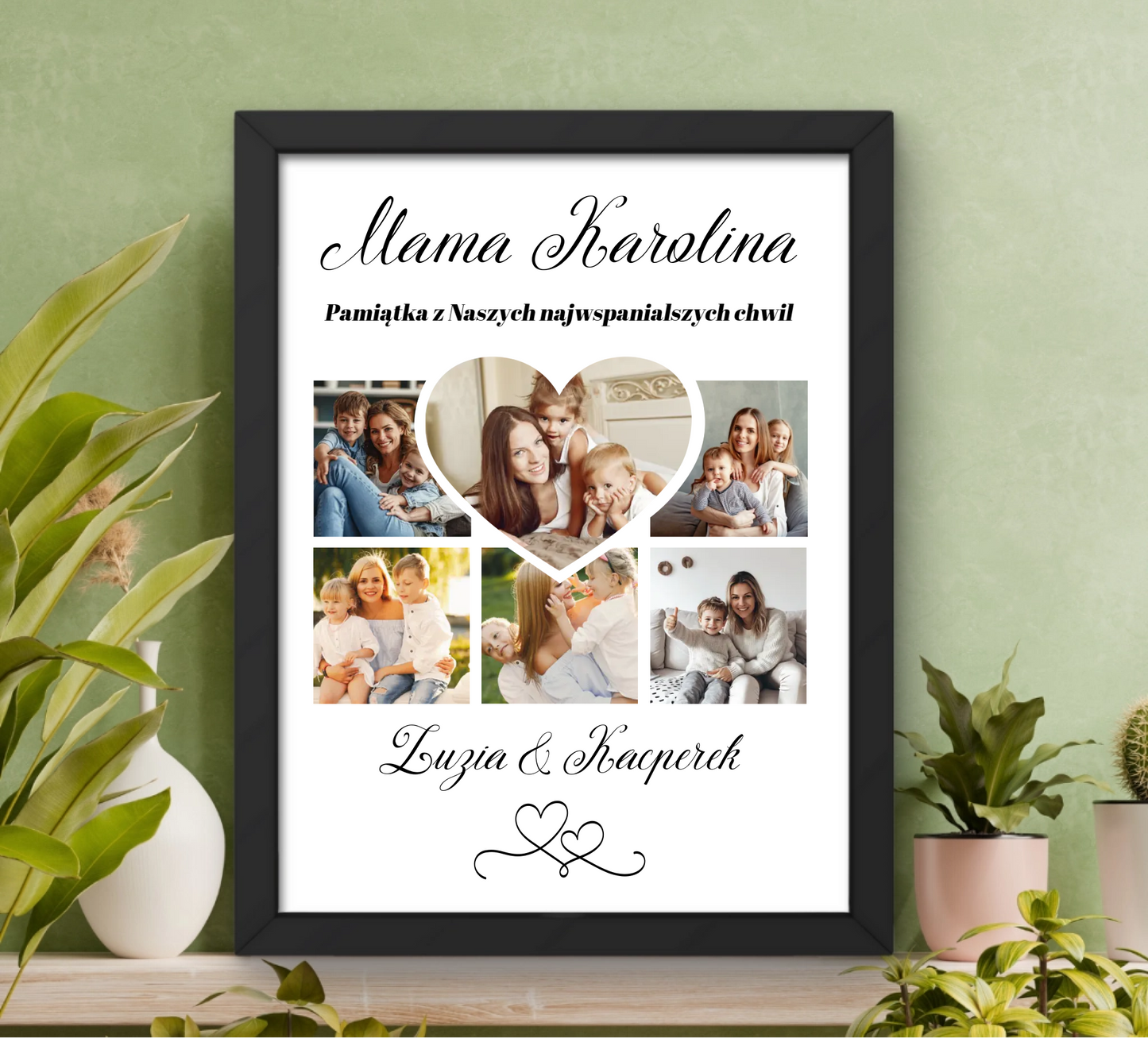 Personalizowana pamiątka od serca - Plakat ze zdjęciami na Dzień Mamy