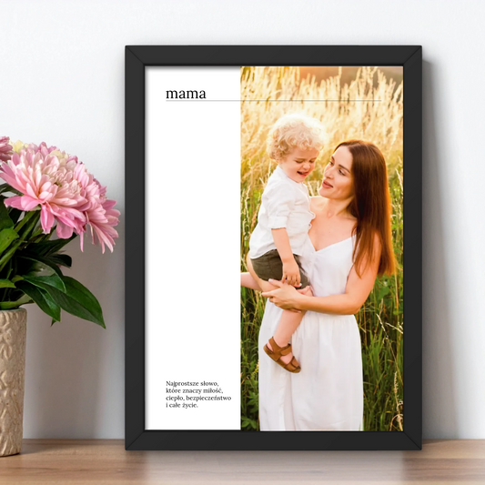 Pamiątkowy plakat ze zdjęciem dla Mamy - Edytowalny prezent na Dzień Mamy