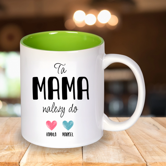 Kubek z okazji Dnia Mamy Ta MAMA należy do Twoje IMIĘ