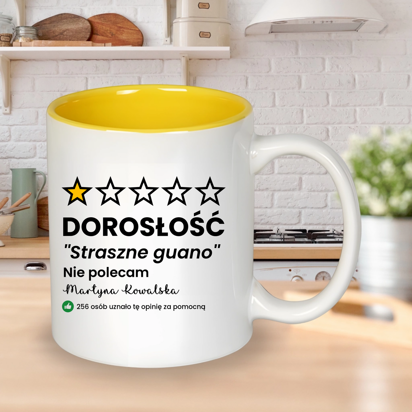 Kubek ze śmiesznym napisem - NIE POLECAM DOROSŁOŚCI