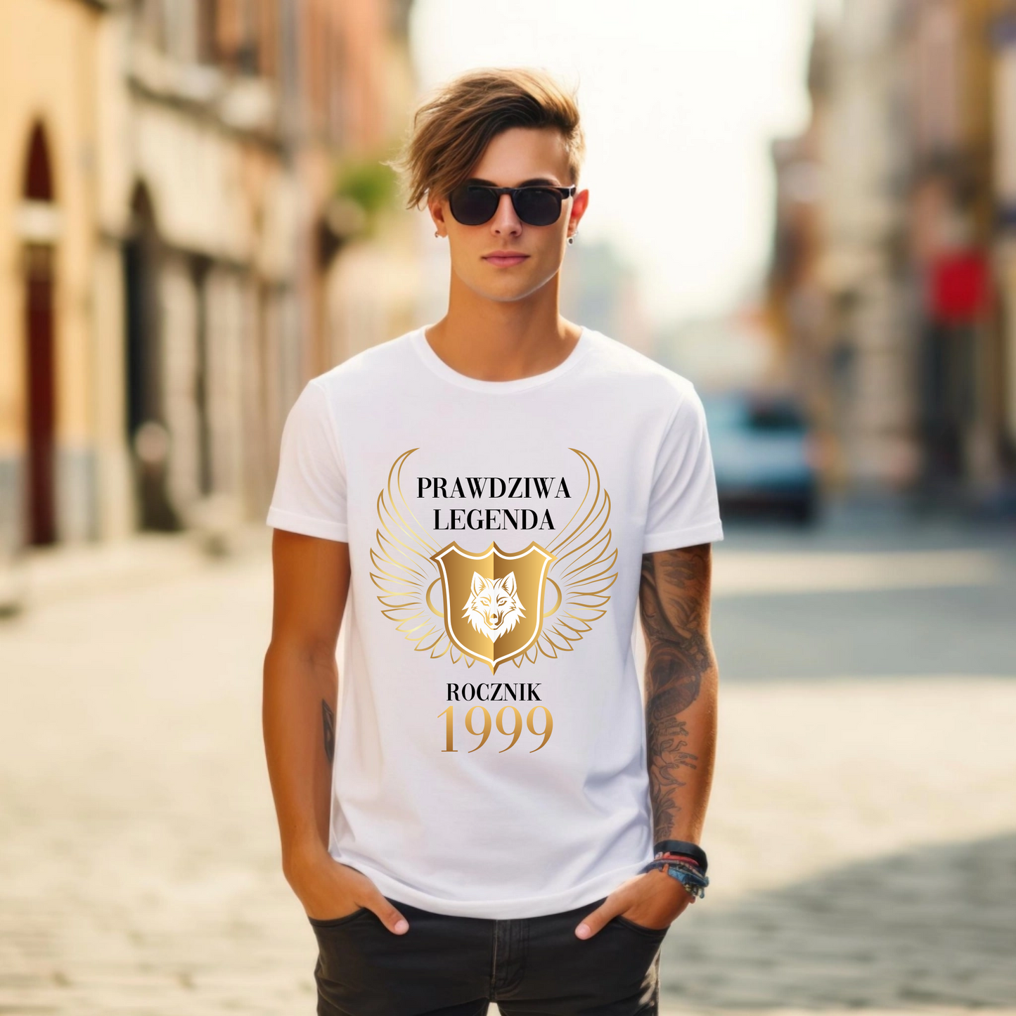 Biała koszulka PRAWDZIWA LEGENDA + ROK