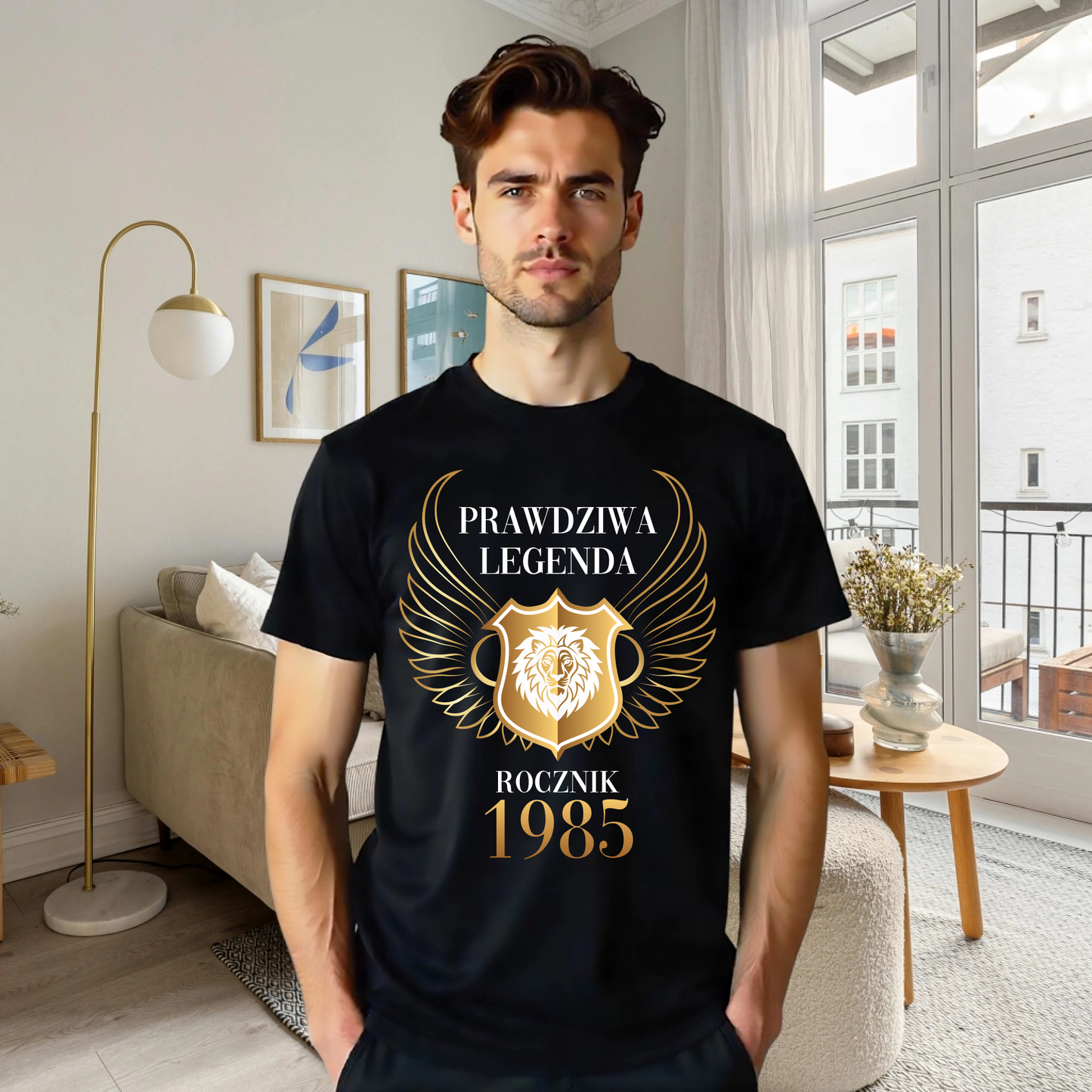 Czarna koszulka PRAWDZIWA LEGENDA + ROK