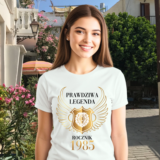 Biała koszulka PRAWDZIWA LEGENDA + ROK