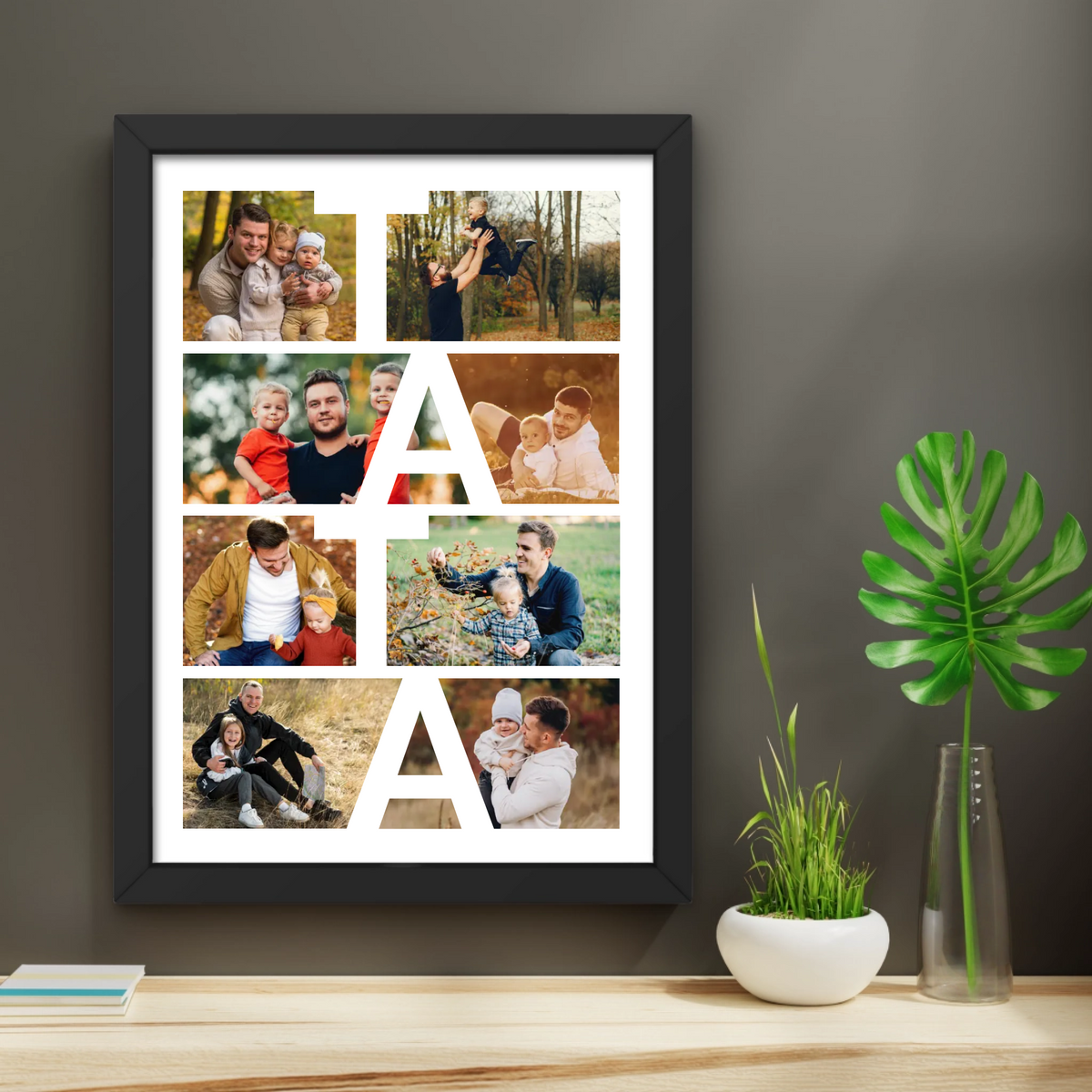 Personalizowany plakat TATA - duże litery wypełnione zdjęciami