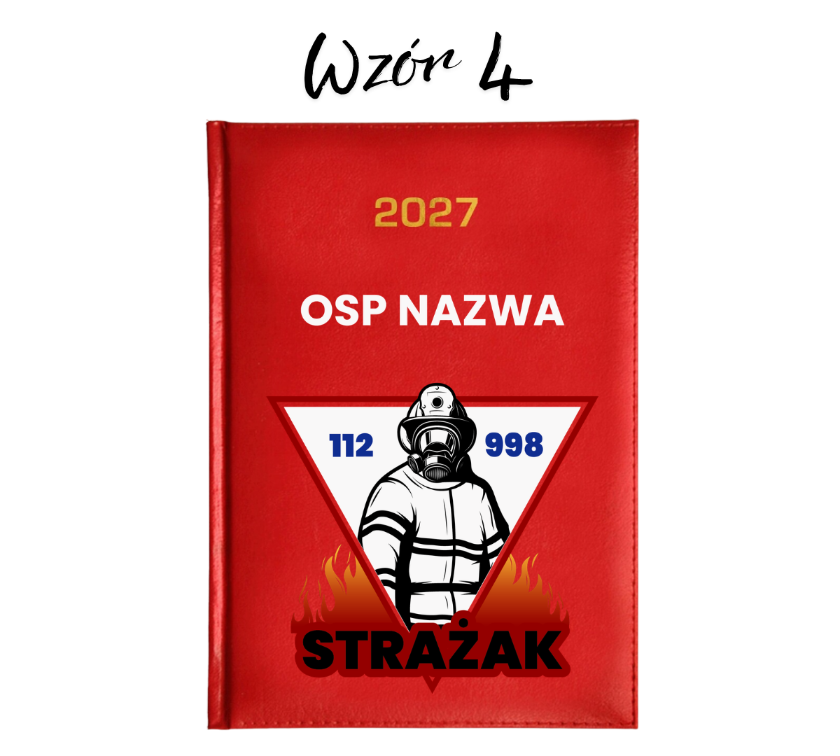 Czerwony Kalendarz Strażacki Książkowy 2027 z Nazwą OSP – Strażak