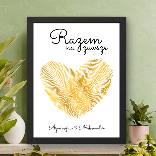 Ramka z odciskami palców i Waszymi imionami.