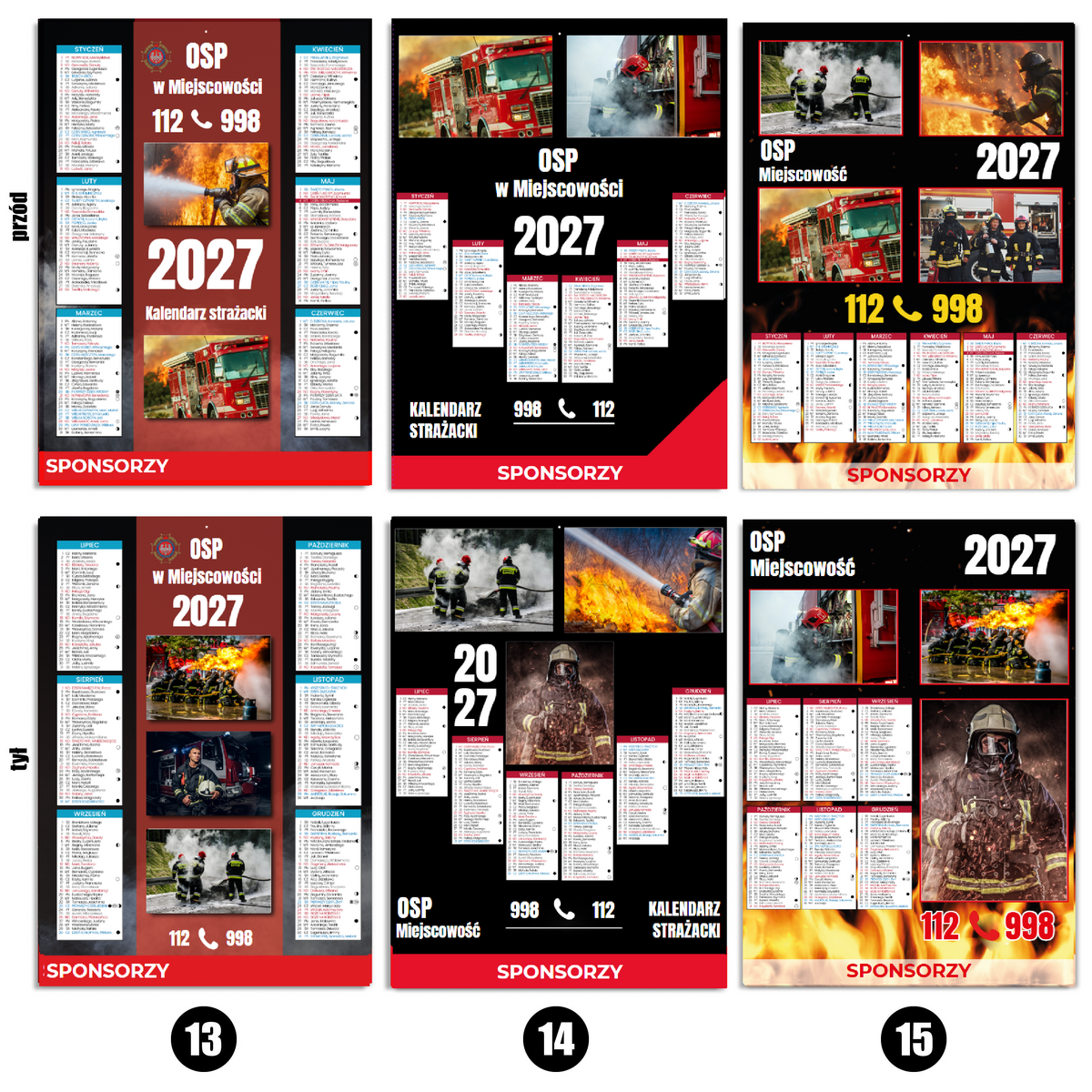 Kalendarz Strażacki OSP 2027 Dwustronny KOLAŻ