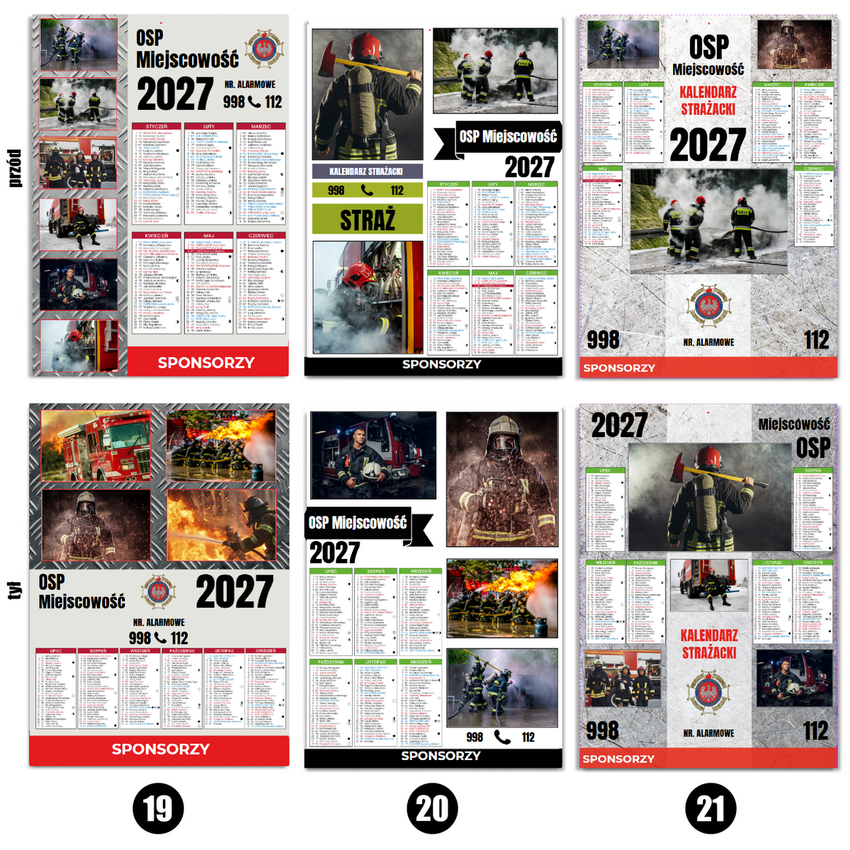 Kalendarz Strażacki OSP 2027 Dwustronny KOLAŻ