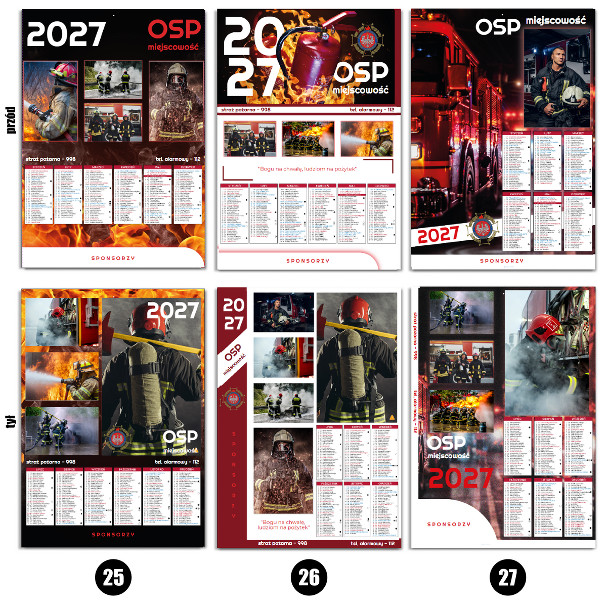 Kalendarz Strażacki OSP 2027 Dwustronny KOLAŻ