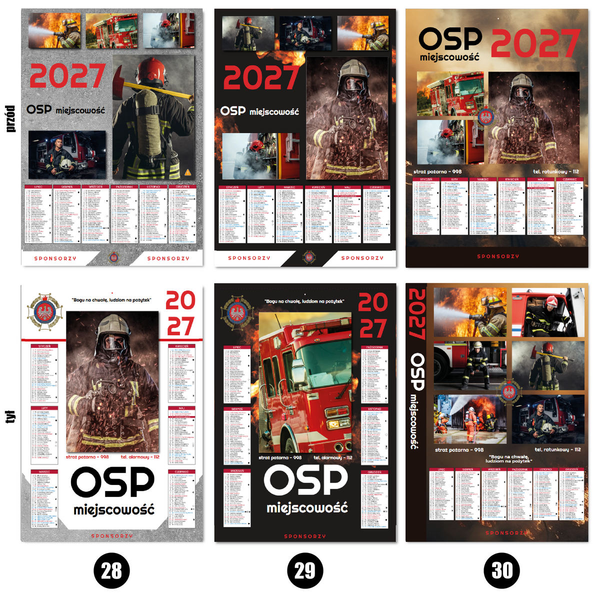 Kalendarz Strażacki OSP 2027 Dwustronny KOLAŻ