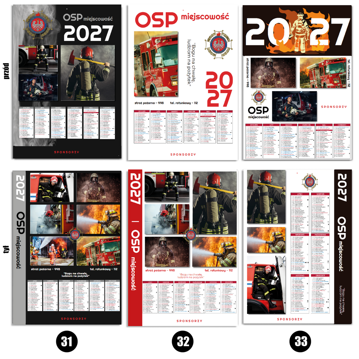 Kalendarz Strażacki OSP 2027 Dwustronny KOLAŻ