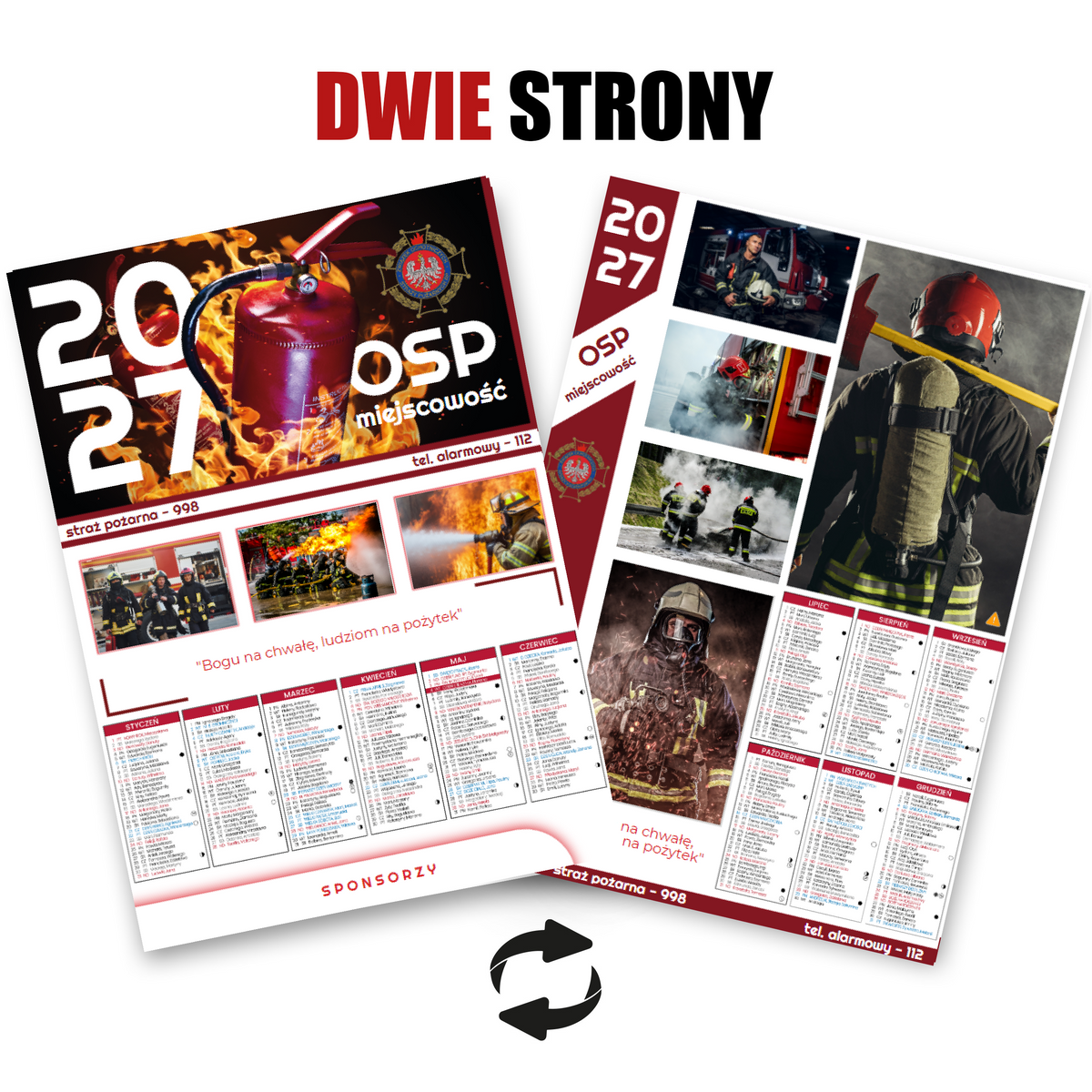 Kalendarz Strażacki OSP 2027 Dwustronny KOLAŻ