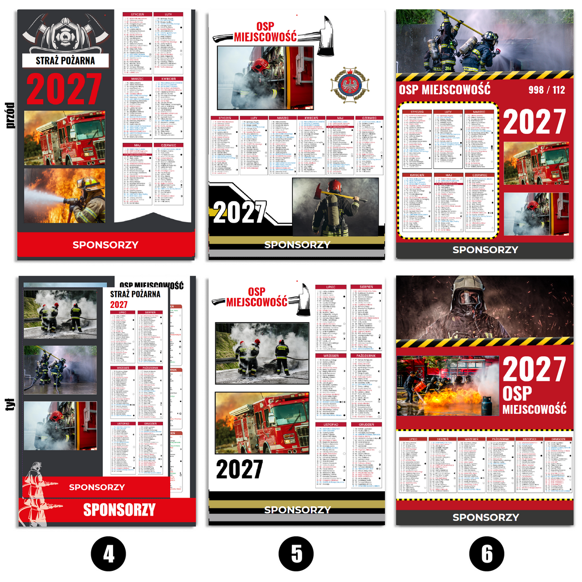 Kalendarz Strażacki OSP 2027 Dwustronny KOLAŻ