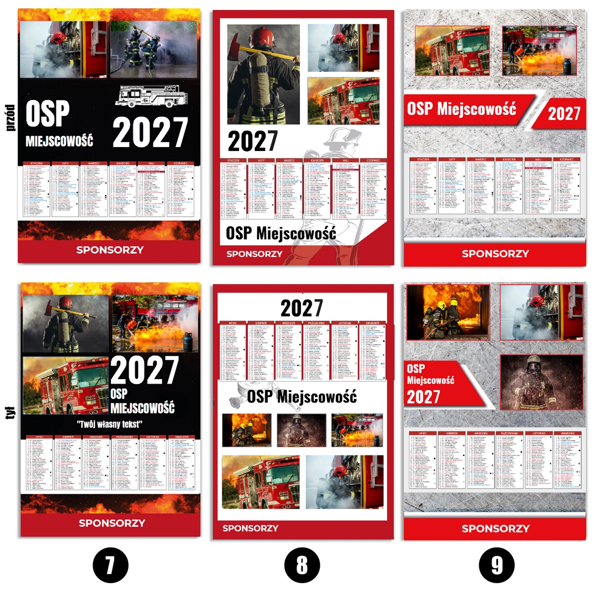 Kalendarz Strażacki OSP 2027 Dwustronny KOLAŻ