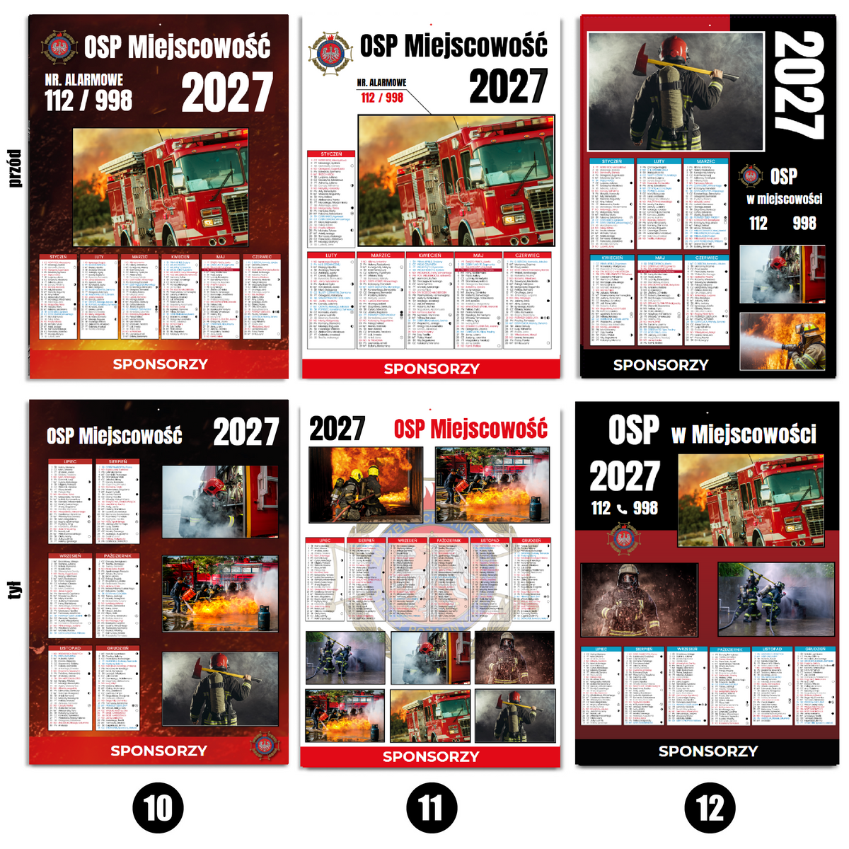 Kalendarz Strażacki OSP 2027 Dwustronny KOLAŻ