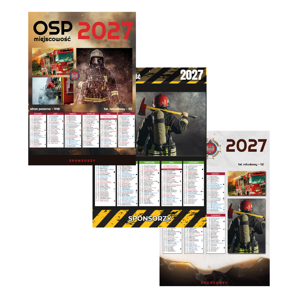 Kalendarz Strażacki OSP 2027 Dwustronny KOLAŻ