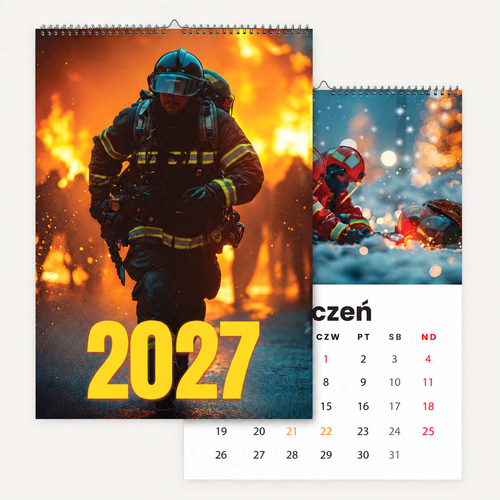 Kalendarz 2027 na jasnym tle