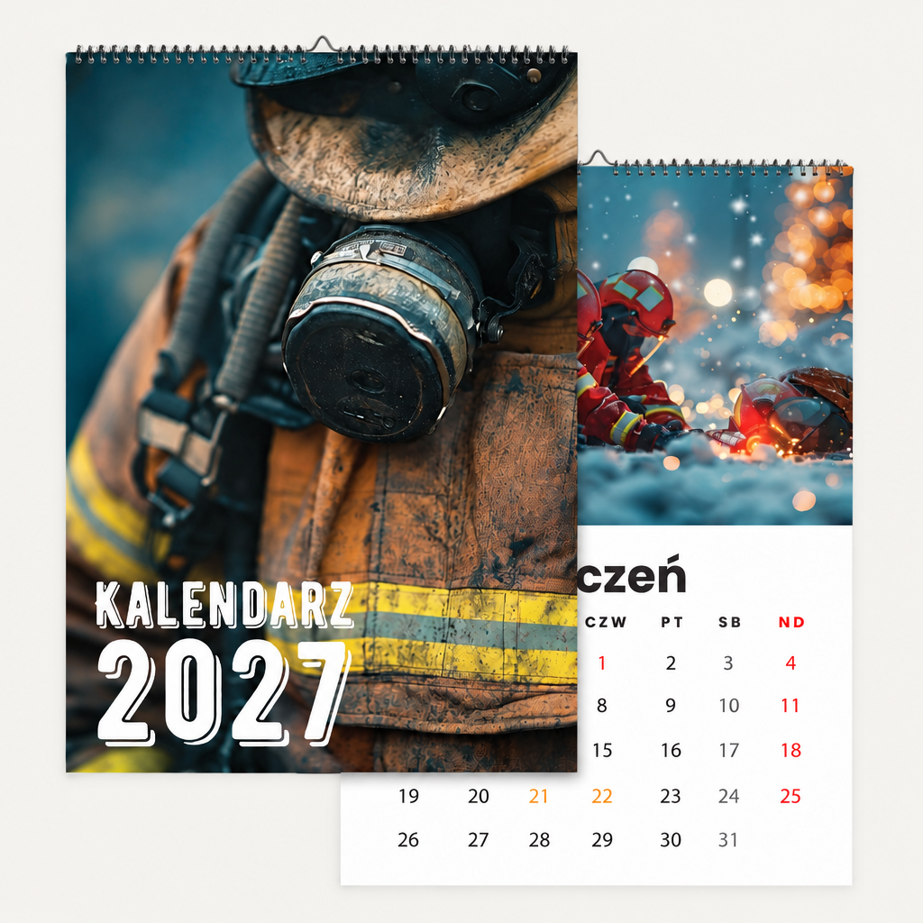 Kalendarz 2027 na jasnym tle