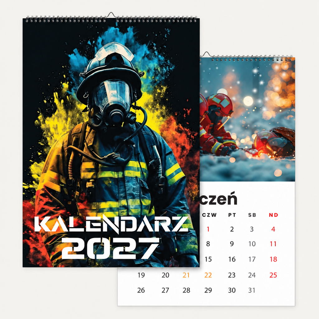 Kalendarz 2027 na jasnym tle