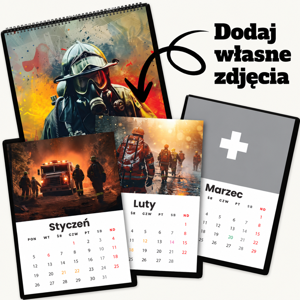 Kalendarz strażacki 2027 z miejscem na własne zdjęcia