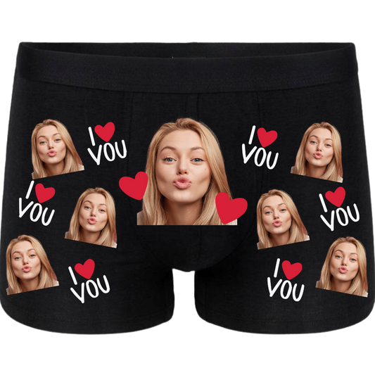 Super prezent personalizowane bokserki I LOVE YOU z Twoim zdjęciem!